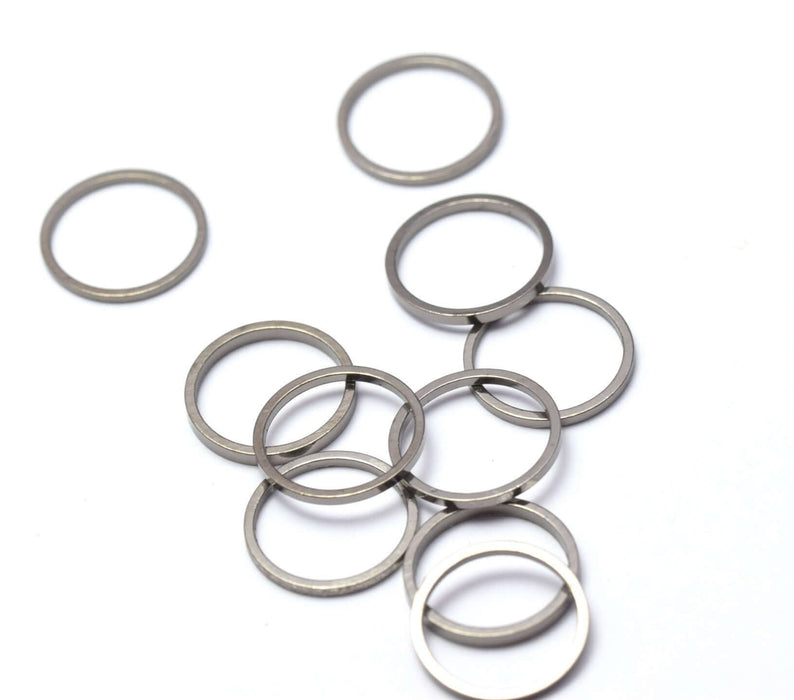 Vente 10 anneaux noir gun metal connecteurs or 12x1 mm, Trou: 10 mm apprèt bijoux