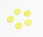 Creez boutons jaune ronds x5 uni en résine 11mm à coudre 4 trous