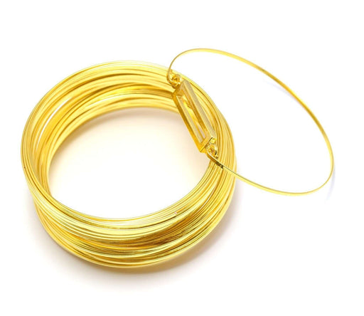 Vente en gros 20 tours de fil plat à mémoire en métal OR 55mm de diamètre création de colliers et bracelets