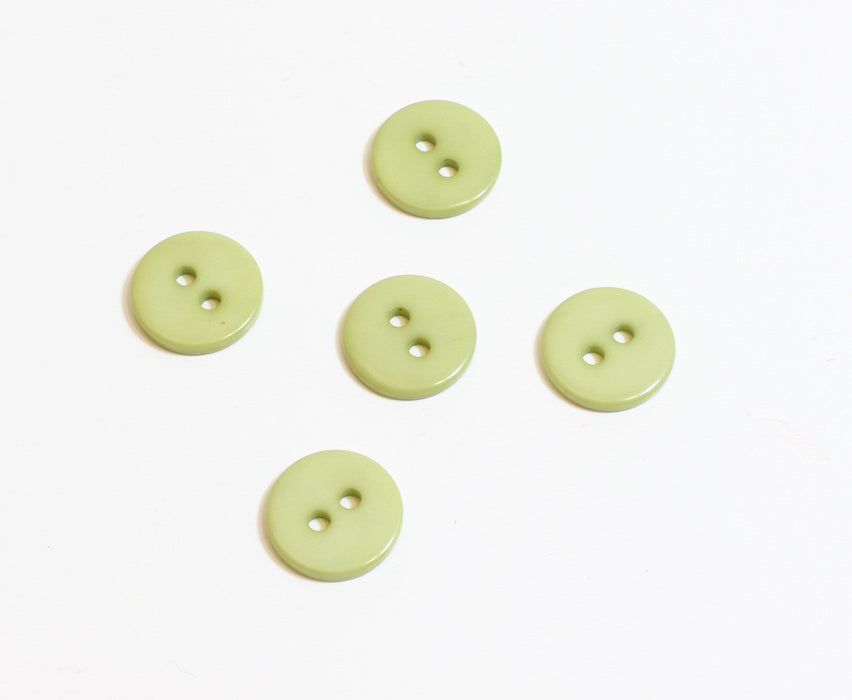 Vente en gros x5 boutons fantaisie ronds vert kaki 11mm à coudre