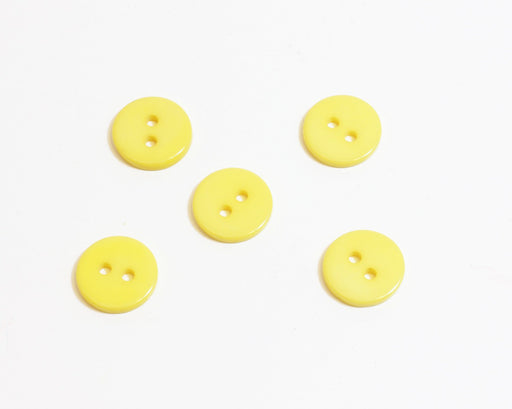 Achat x5 boutons fantaisie ronds jaunes 11mm à coudre