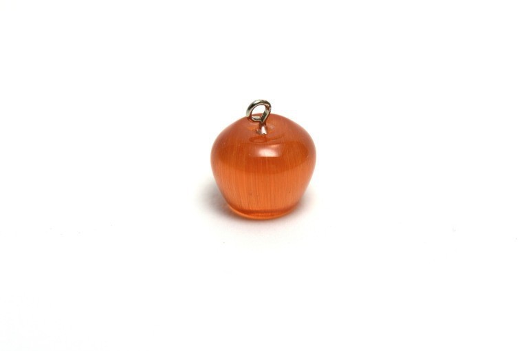Vente en gros pendentif pomme de couleur orange 15x14 mm, Trou: 2 mm