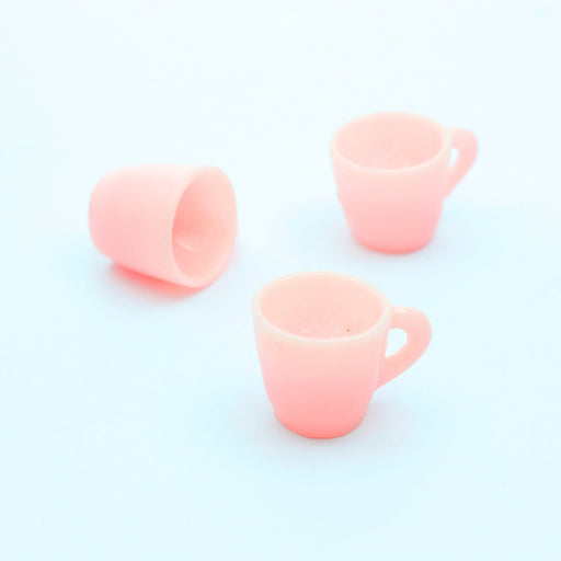 Creez pendentifs x3 mugs tasses à café 18mm, rose poudré, lot de 3 breloques