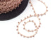 Achat 1 mètre de Cordon perlé très fin rose nacre en polyester 1 mm et perles de 2 mm pour bijoux cordon