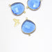 Acheter au détail grand connecteur or bleu saphir -triangle ovale en verre à facette sertis laiton or 25x25-32x5 mm, Trou: 1,8 mm