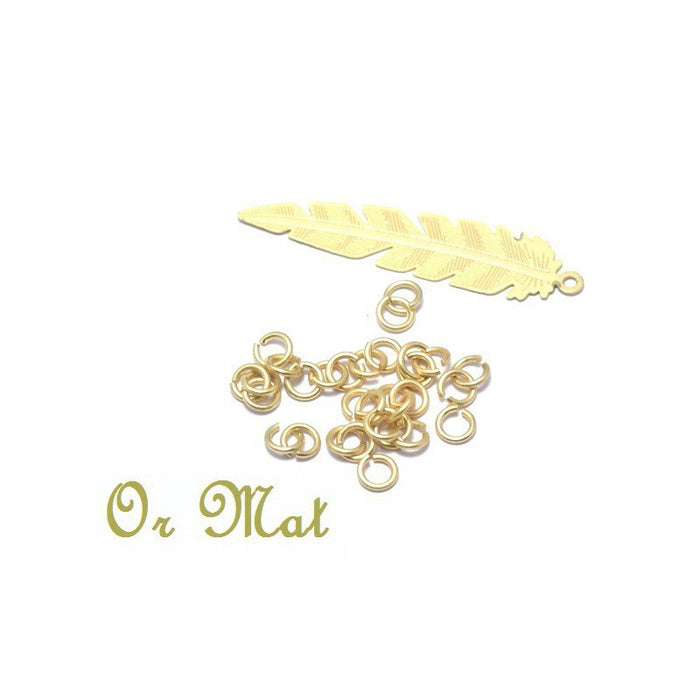 Creez avec OR MAT x10 anneaux dorés or mat ouverts x10 4mm apprêts bijoux pour la jonction de chaine breloques ou fermoirs