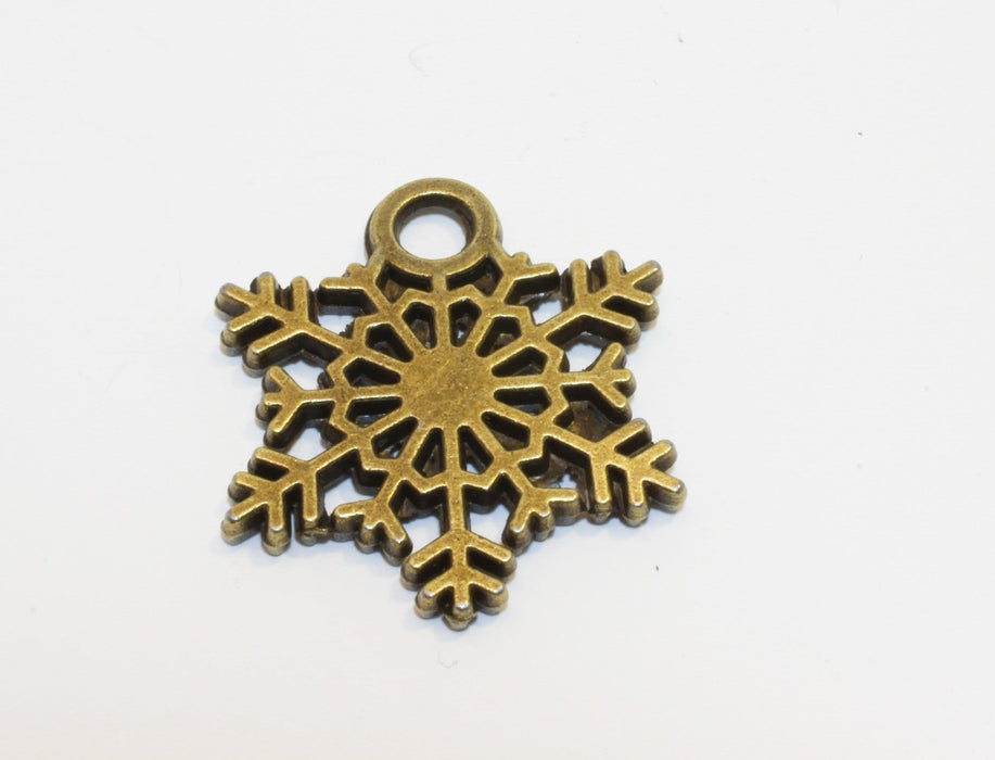 Achat en gros breloque pendentif flocon de neige noël bronze 27mm création de bijoux