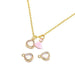 Vente au détail 1 pendentif charm bijou sertis laiton paqué or 18 k et verre à facettes rose crystal, 11x8.5x4 mm, Trou: 1 mm,