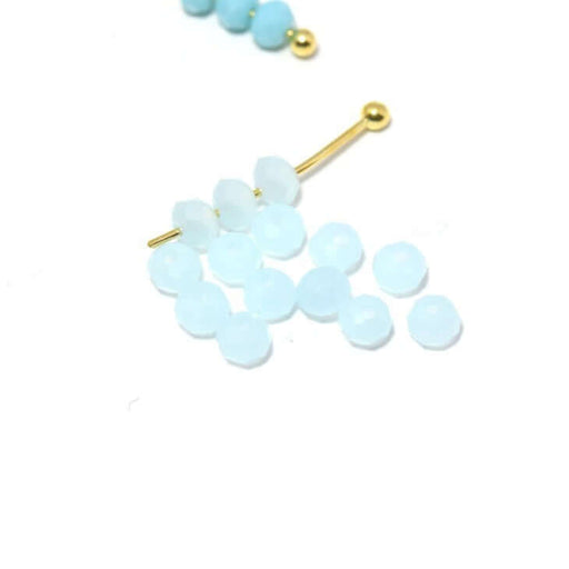 Acheter en gros 10 perles Bleu ciel N° 4 à facettes en verre imitation jade 3.5~4x2.5~3mm trou: 0.5mm à enfiler à un fil un clou perlé en brel