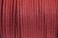 Vente au détail 2 mètres suédine brillante rouge 3mm cordon en coupon de 2 mètres