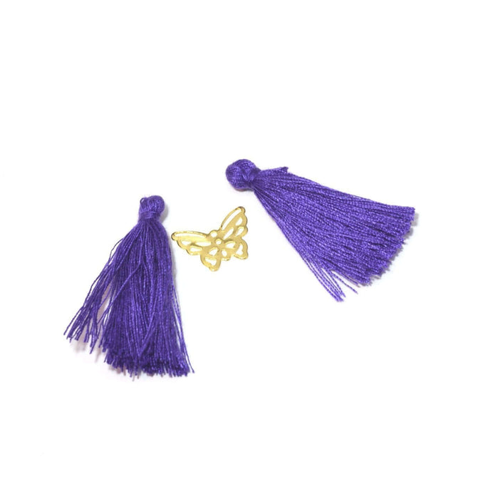 Achat en gros 2 pompons violet 2,5 -3 cm pour bijoux, couture ou déco