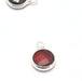 Vente au détail 1 pendentif argent 12x9x5 mm rouge grenat , Trou: 2 mm et verre à facettes avec contours argentés
