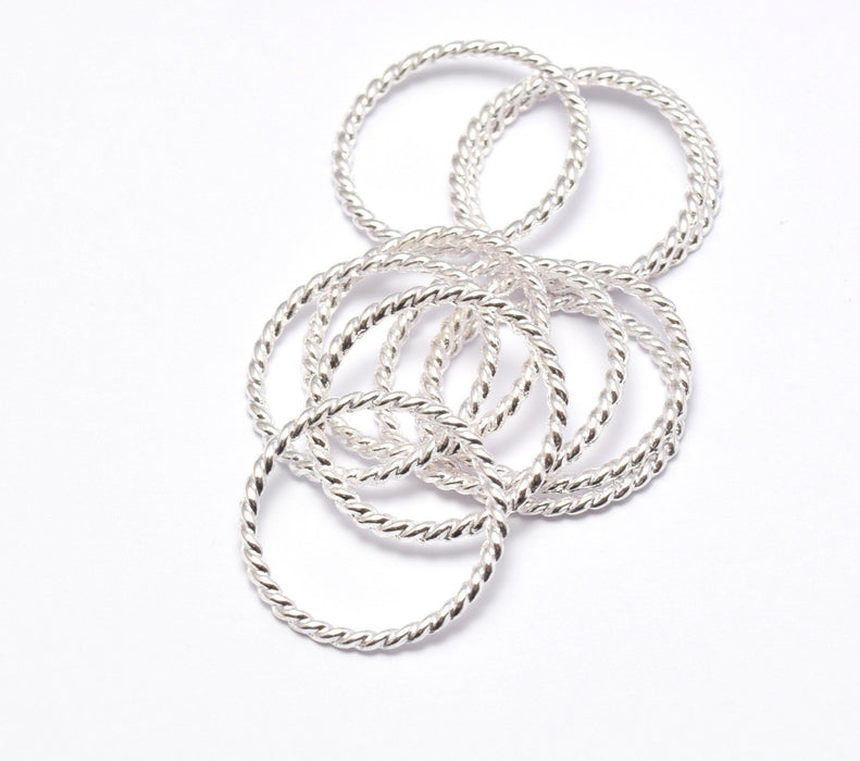 Acheter en gros 10 anneaux connecteurs intercalaire 25mm x 2 mm argenté connecteurs bijoux ?id=17502652760199