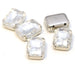 Creez 5 perles strass en verre sertis rectangle14x10x6 mm couleur cristal à coudre ou coller Strass en verre