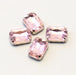 Vente perles strass en verre sertis x 4 rectangles rose 14x10mm à coudre ou coller Strass en verre