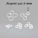 Vente 5 anneaux plaqué argent 925 ouverts x5 6 mm apprêts bijoux pour la jonction de chaine breloques ou fermoirs