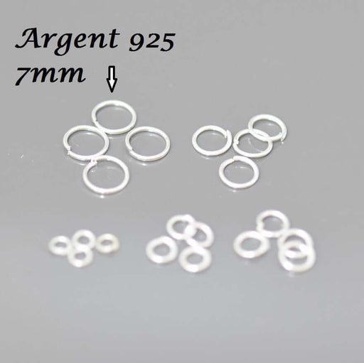 Creez avec 5 anneaux plaqué argent 925 ouverts 7 mm apprêts bijoux pour la jonction de chaine breloques ou fermoirs