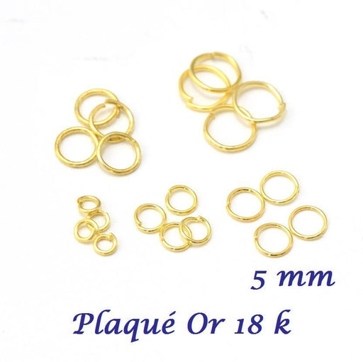 Creez 10 anneaux de jonction 5 mm plaqué or 18 k GF ouverts apprêts bijoux pour chaines et bijoux plaqué or 18 k