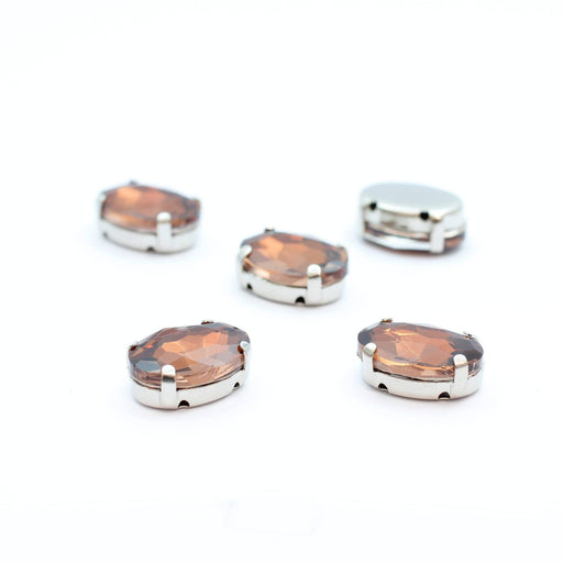 Acheter perles strass sertis x5 ovales noix coco 14x10mm à coudre ou coller Strass en verre