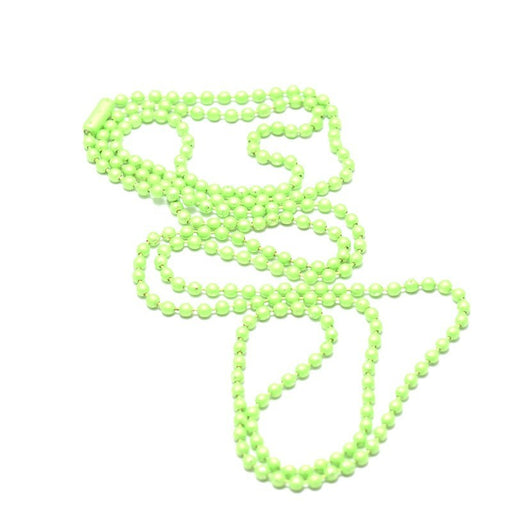 Acheter collier chaine à billes x68 cm vert vif style fluo 1,5mm chaine fantaisie colorée pour sautoir estival