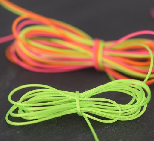 Achat au détail 2 m de cordon nylon 0,6 mm vert fluo pour bijoux bracelet collier ou accessoires