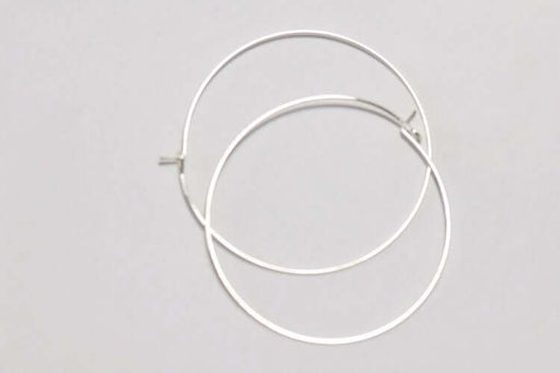 Acheter 4 paires de créoles argent 45x0,8mm sans Nickel en laiton boucles d'oreilles vendues par 4 paires (x8 unités)