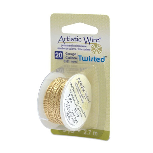 Vente fil torsadé Artistic wire 20 gauge laiton traité antiternissement (0,81mm) sur 2,74m