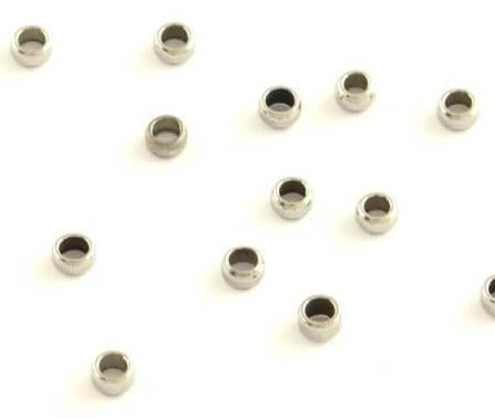 Perles à écraser Acier Inoxydable 2.5mm trou : 1.5mm (20)
