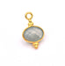 Acheter Pendentif Ovale Calcédoine Sertis Argent 925 plaqué or 8x6mm (1)