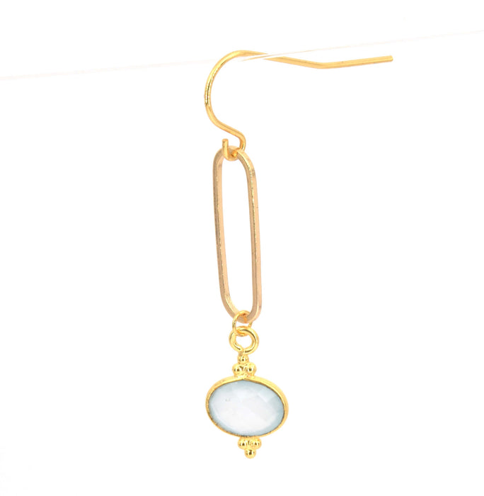 Vente Pendentif Ovale Calcédoine Sertis Argent 925 plaqué or 8x6mm (1)