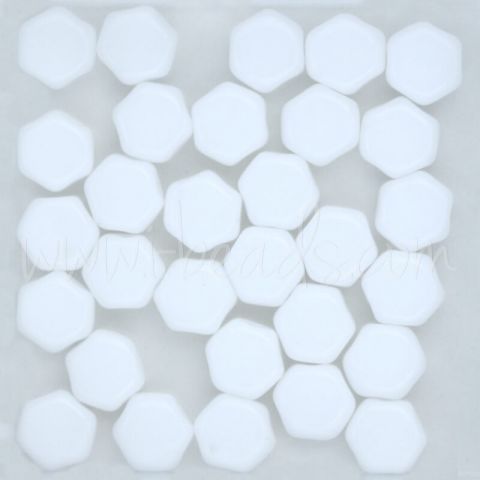 Perles Honeycomb 6mm Kreide opak (30)